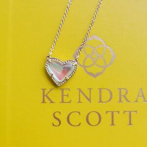 Kendra Scott Ari Heart Gold Dichroic Glass Necklace New